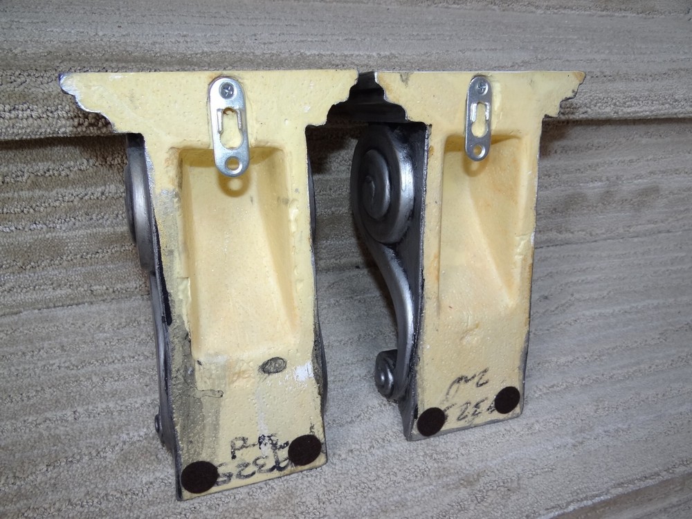 Pair of Vintage Corbels / Shelf Brackets - Scroll Design