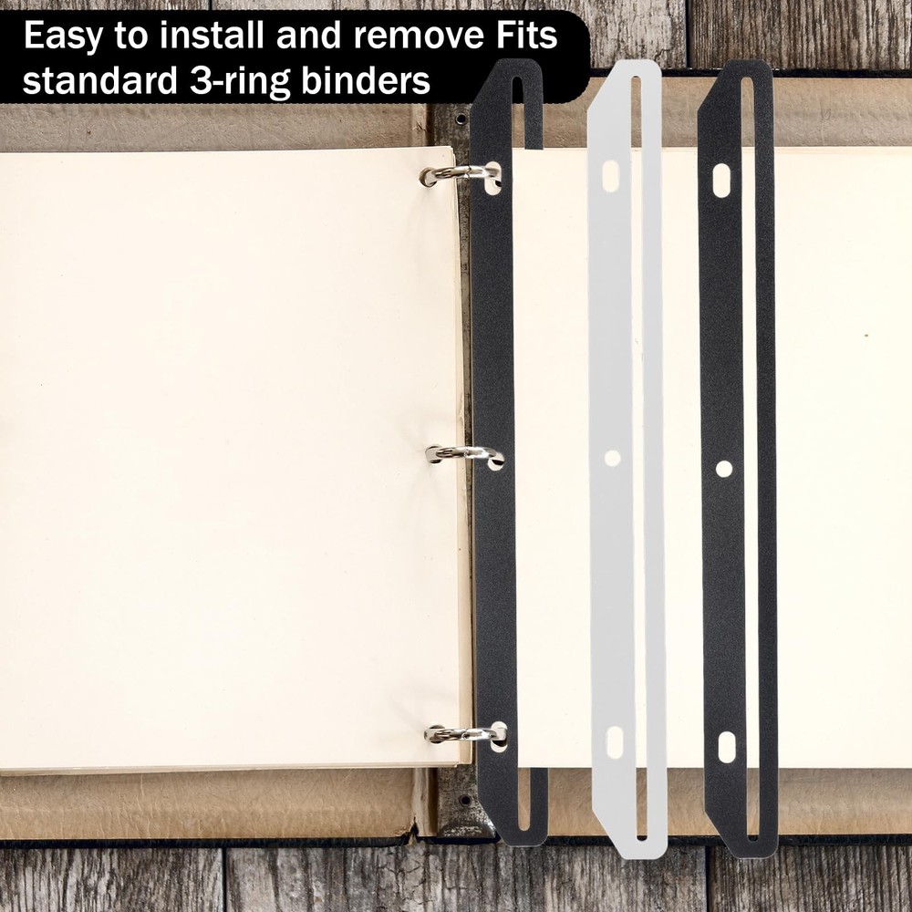 40Pcs 3Hole Punched Magazine Holder Organizer Binder Insert Strips for File Book