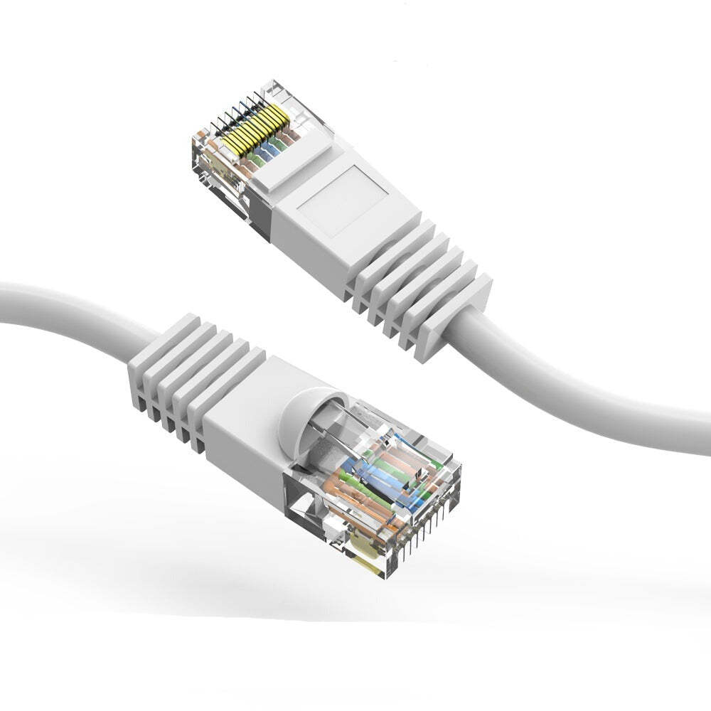 8Ft CAT5E UTP Ethernet Network Booted Cable White