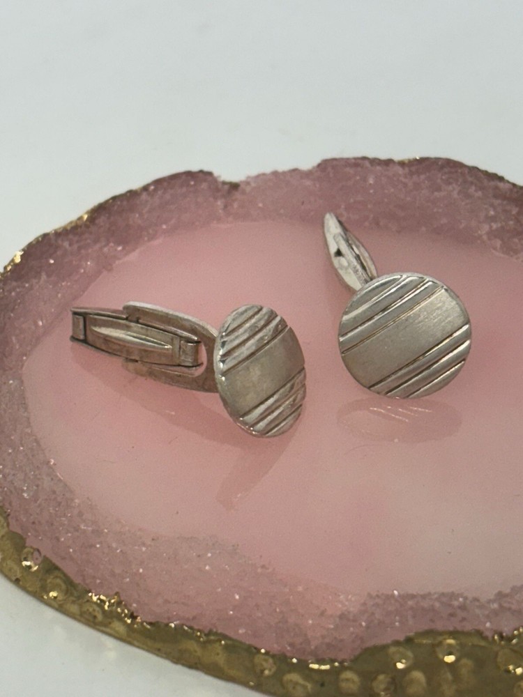 925 Silver Round Cufflinks