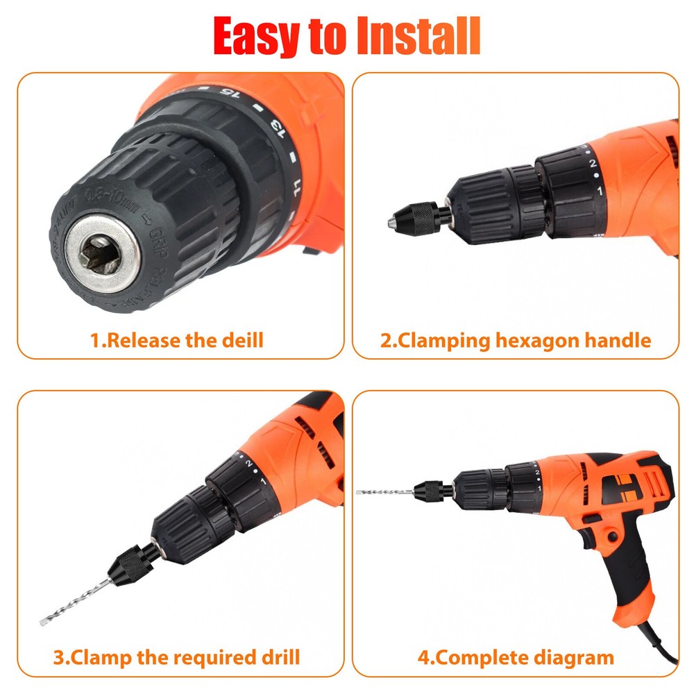 1 Pcs Hex Shank Quick Change Keyless Chuck Adapter Drill Bit Driver Converter