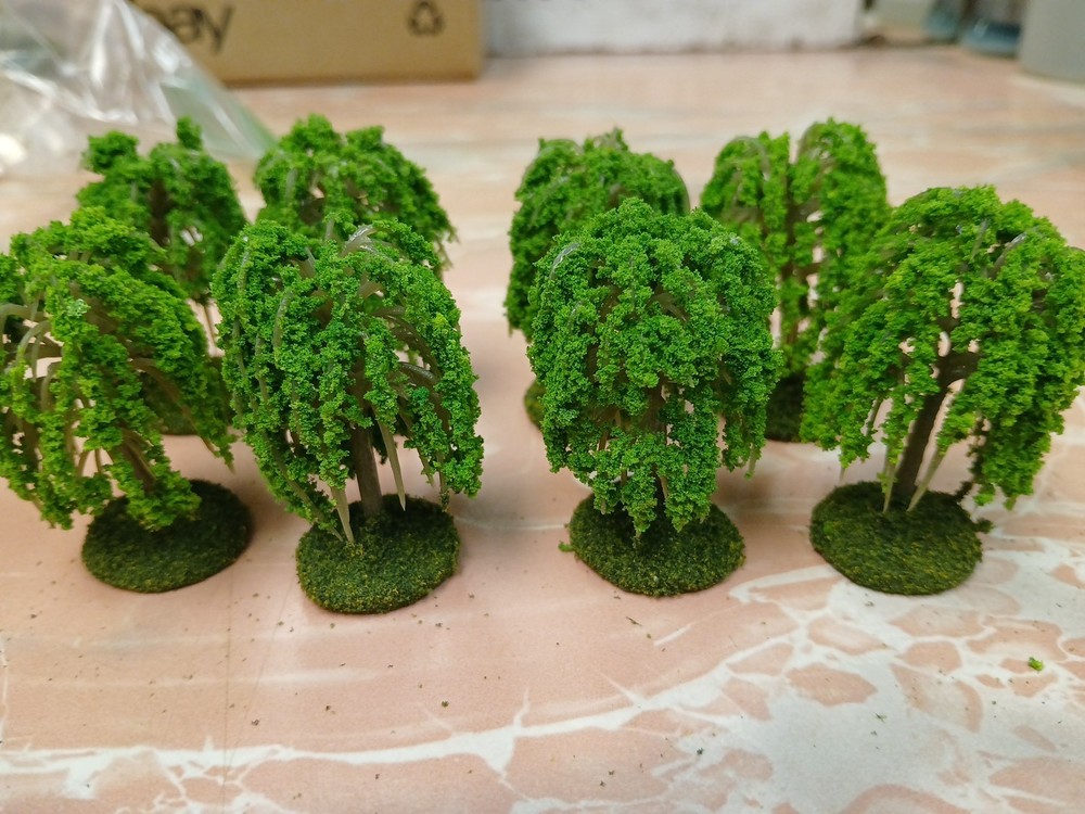 8 2" based Landscape Model Willow Trees wargaming scenery terrain railroad