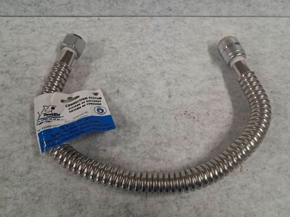 SharkBite 3/4"x3/4" FIP-24" Flexible Water Heater Connector - Stainless Steel