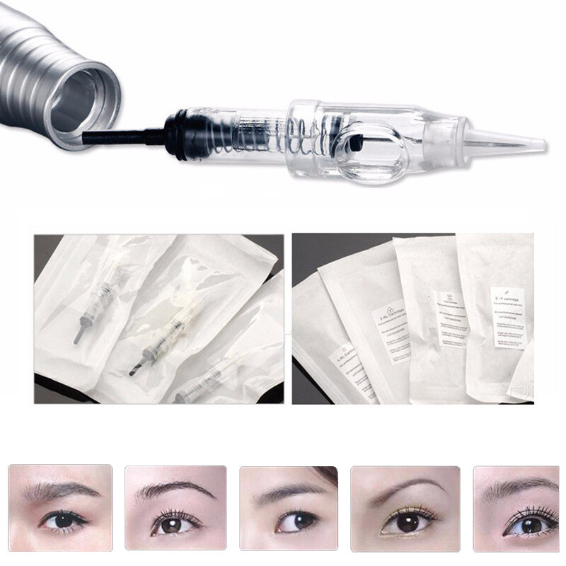 50pcs Replace 600D-G Semi Permanent Makeup Eyebrows Tattoo Cartridges Sterilized