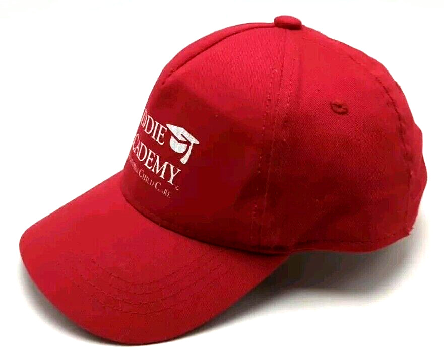KIDDIE ACADEMY hat red adjustable snapback cap Child Size