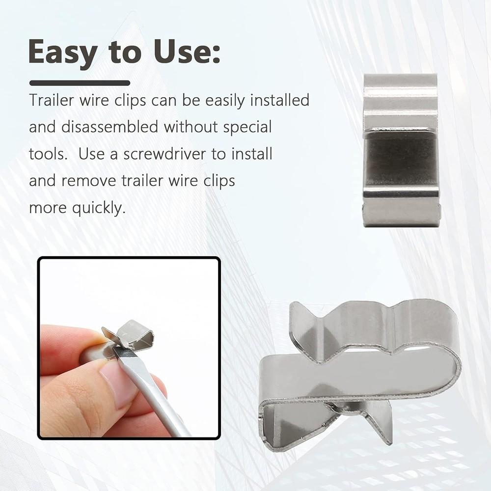 50Pcs Trailer Frame Wire Clips, 23mm Length Solar Double (50Pcs)