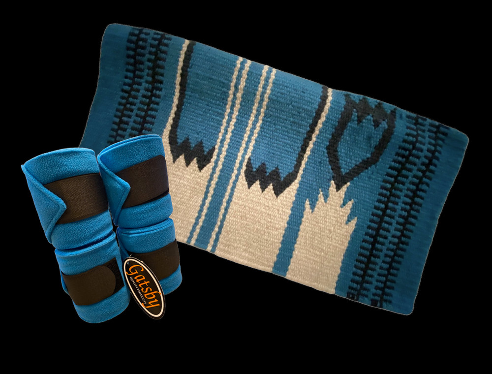 Western Saddle Blanket  & Fleece Polo Wrap Set