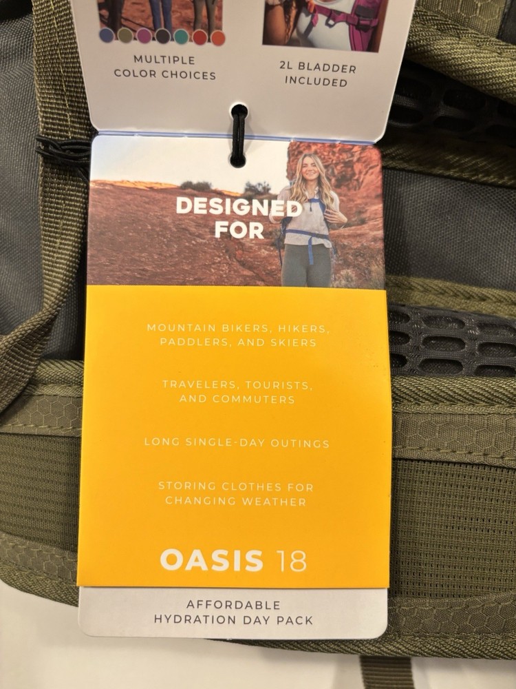 TETON Sports Oasis 18 Hydration Pack Back Pack Olive