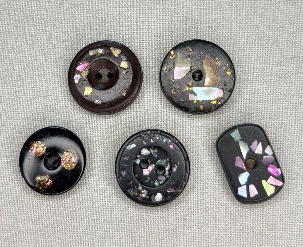 Lot of 5 Antique Composition Buttons
