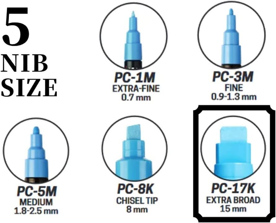 UNI POSCA PC-17K"FULL RANGE ALL 8 COLOURS"