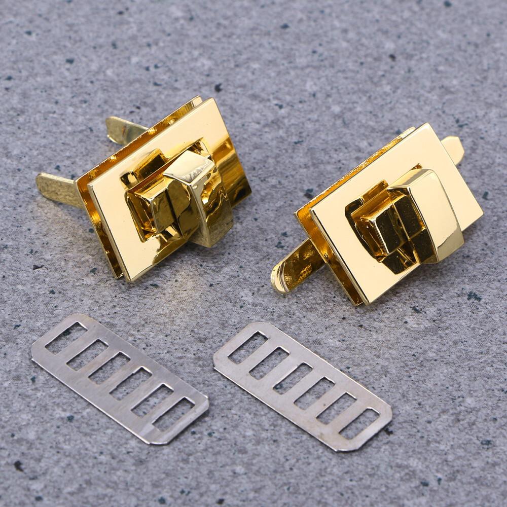 2 Pcs Handbag Lock Thumb Turn Locks for Purses Replacements Clutch