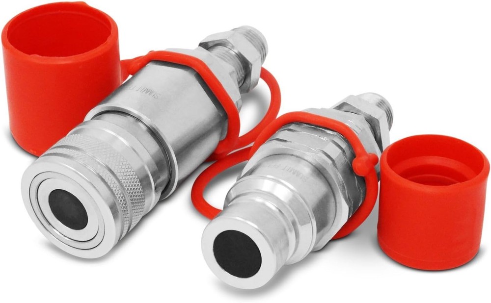 Summit Hydraulics Flat Face Hydraulic Quick Connect Coupler, #8 JIC Bulkhead Ski
