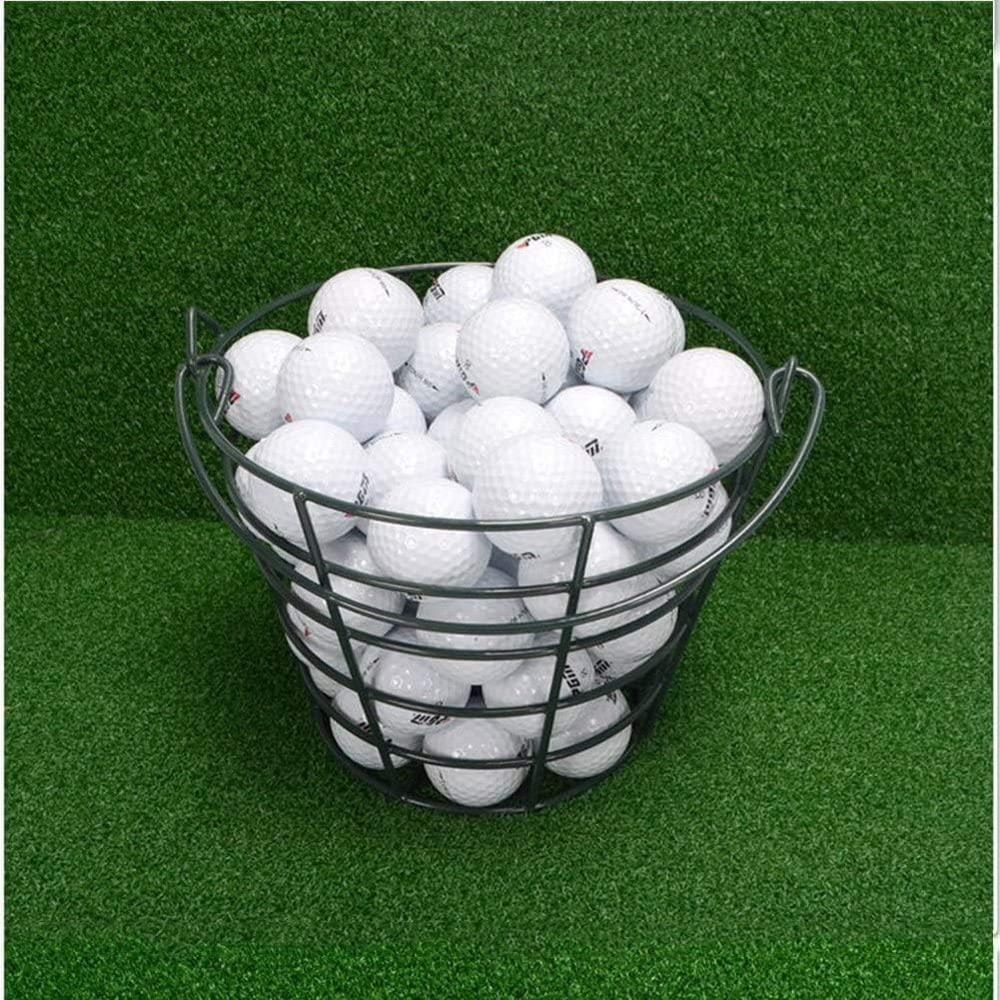 Crestgolf Stainless Metal Golf Basket Ball Container Bucket, black