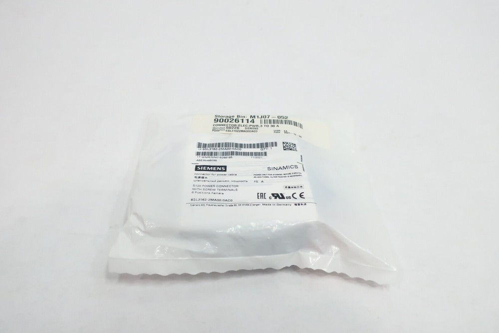 Siemens 6SL3162-2MA00-0AC0 Power Connector 6pos Female