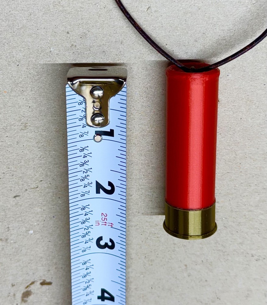 3D Printed 12ga Shotgun Shell Mirror Hanger.  Scan From Real Shell *RED*