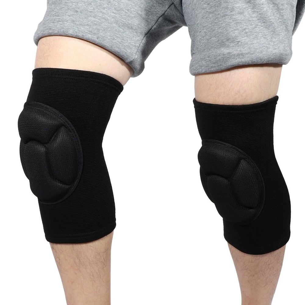 1 Pair Black Polyester Knee Brace Protection Size M