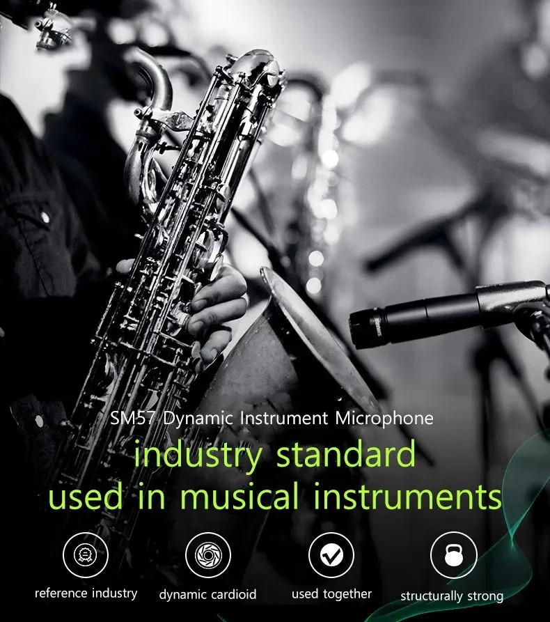 SM57 Cardioid Dynamic Microphone Pro Audio Live & Studio Performances Mic