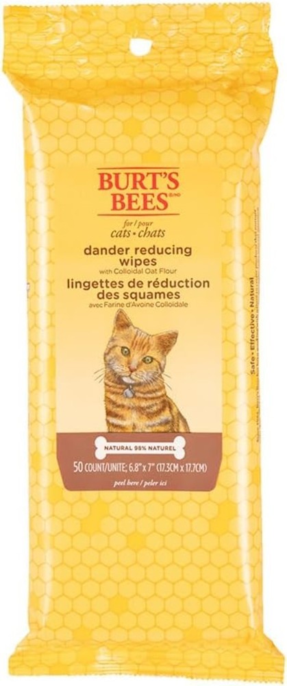 Unscented 50 Count Dander Reducing Wipes for Cats & Kittens - pH Balanced