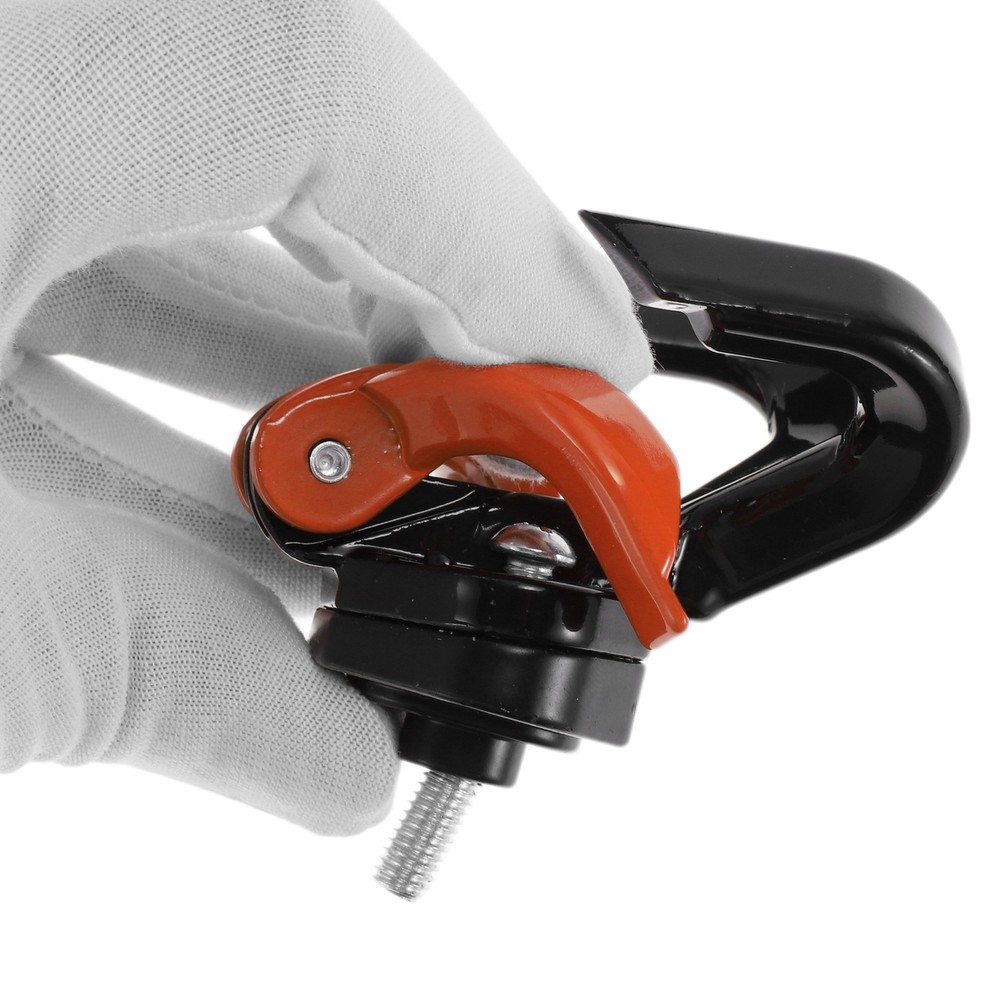 Open-Closed Butterfly Hook Double Motorcycle Hook 1pc Black Orange