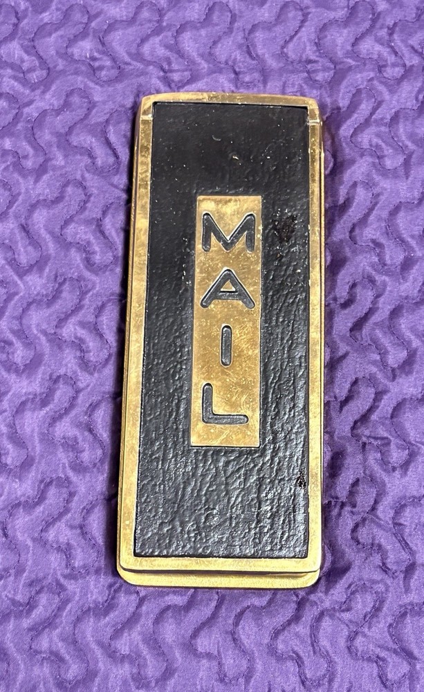 Heavy 1900's Era Solid Brass Vertical Mount Mail Slot.