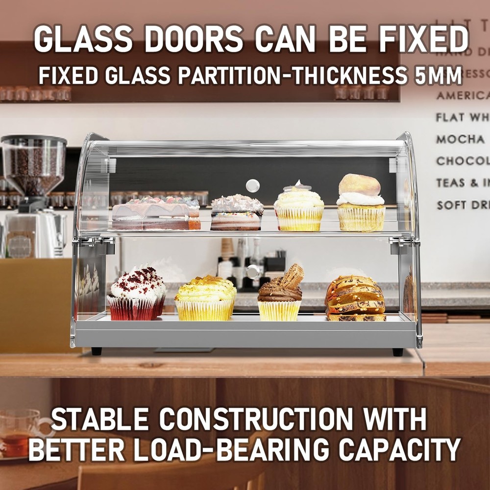 1.59 Cu.ft Malphi Large Pastry Display Case Countertop | Commercial Bakery Di...