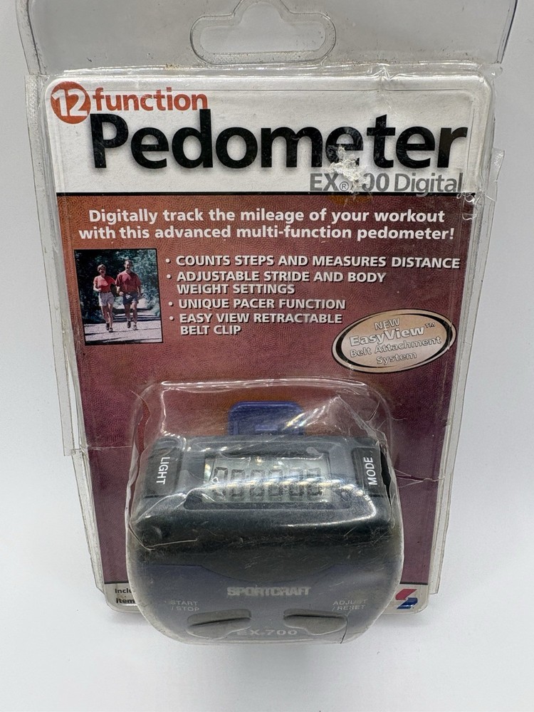 Sportcraft EX700 Digital Pedometer 12 Function Clip Timer Alarm Stopwatch