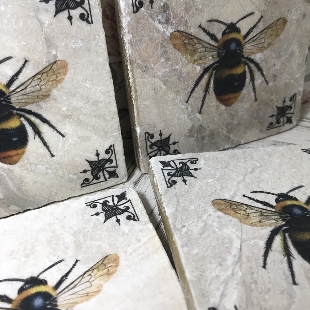 Bee Marble Coasters