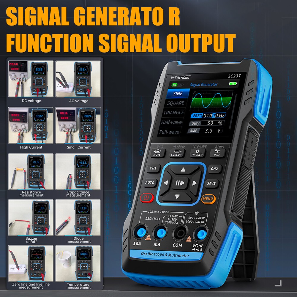 FNIRSI 2C23T Handheld Digital Oscilloscope Multimeter+Function Signal Generator