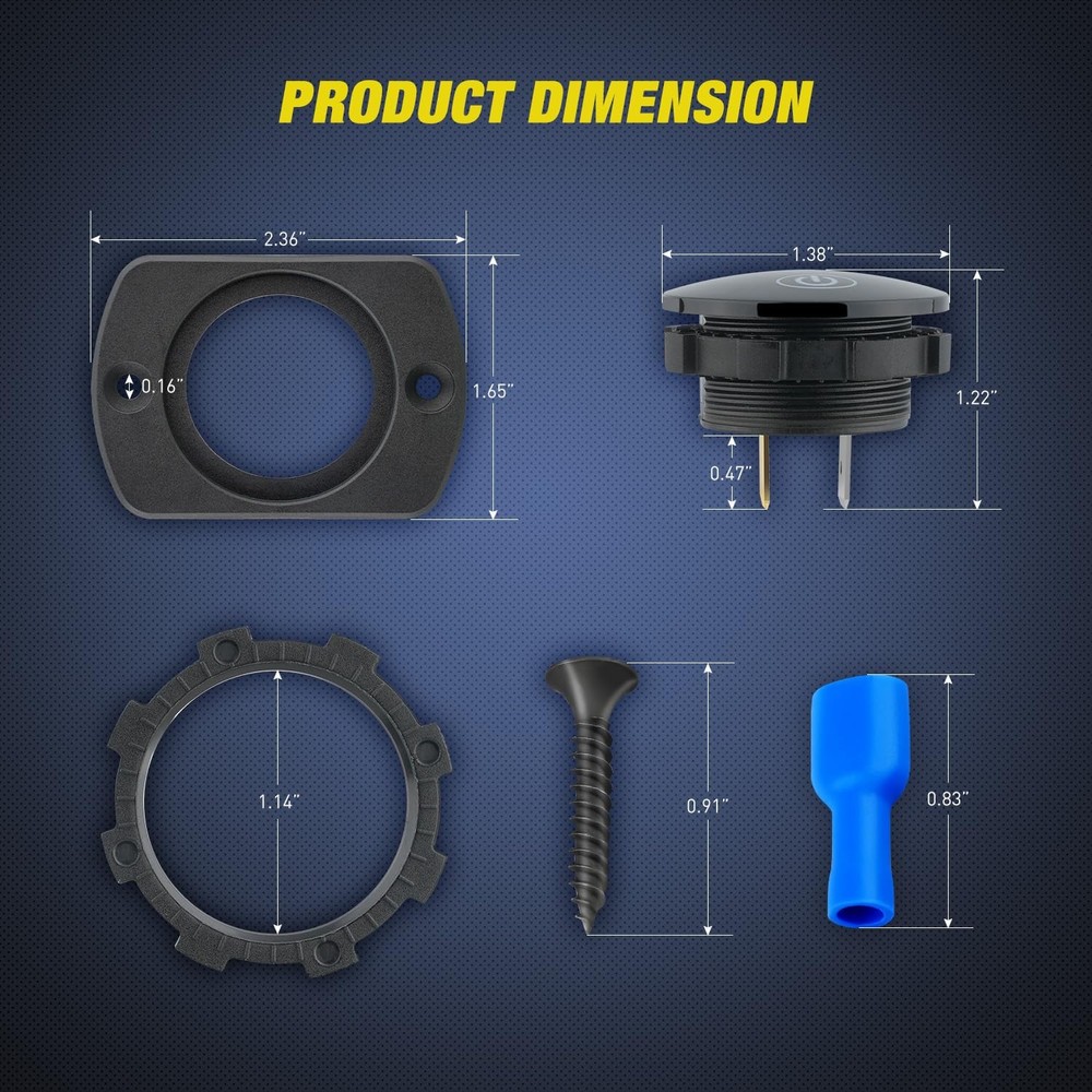 Nilight 12V LED Display Voltmeter with Touch Switch Digital Voltage Gauge Panel