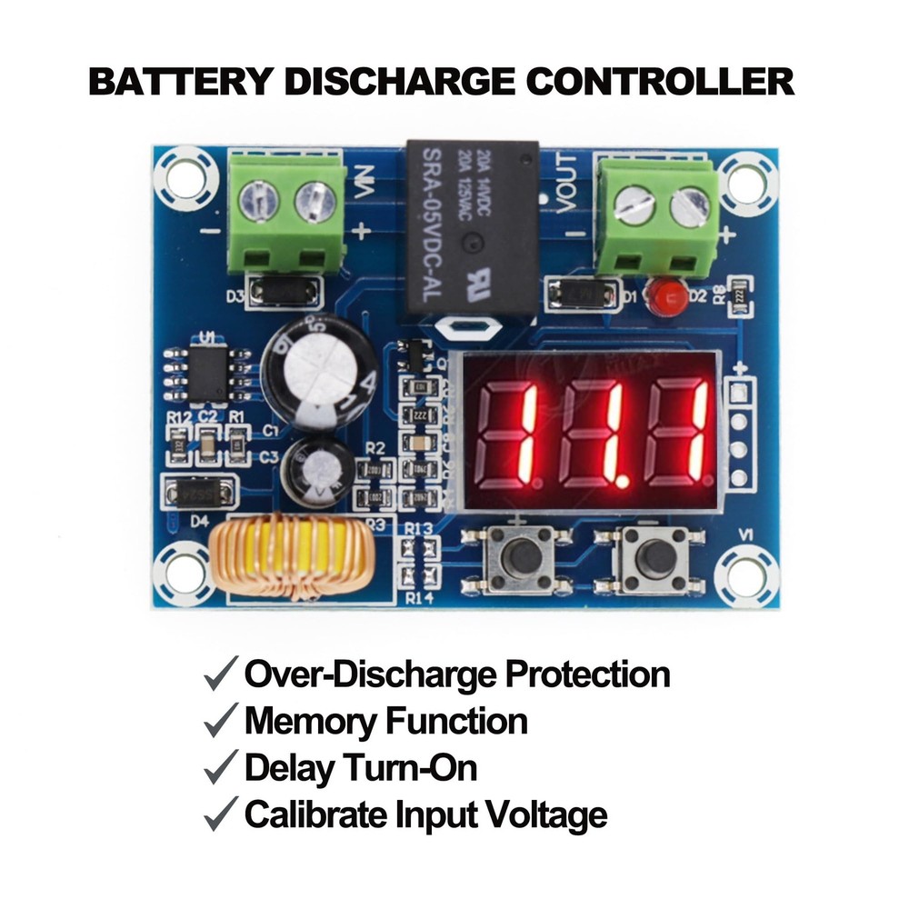 2 PCS Low Voltage Cutoff, DC 12V-36V 20A Disconnect Switch, multi