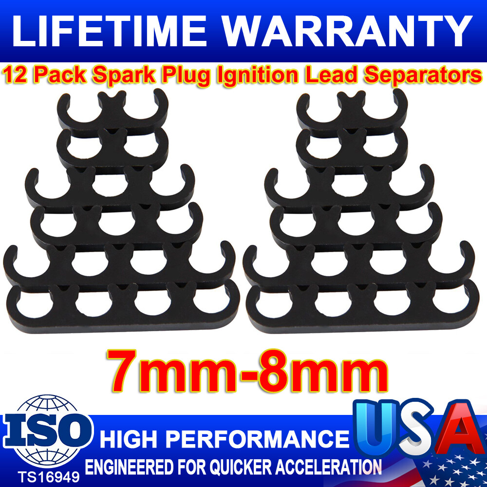 12 Spark Plug Ignition Lead Wire Separators Holder Kit Fit 7 8 9mm Ignition Wire