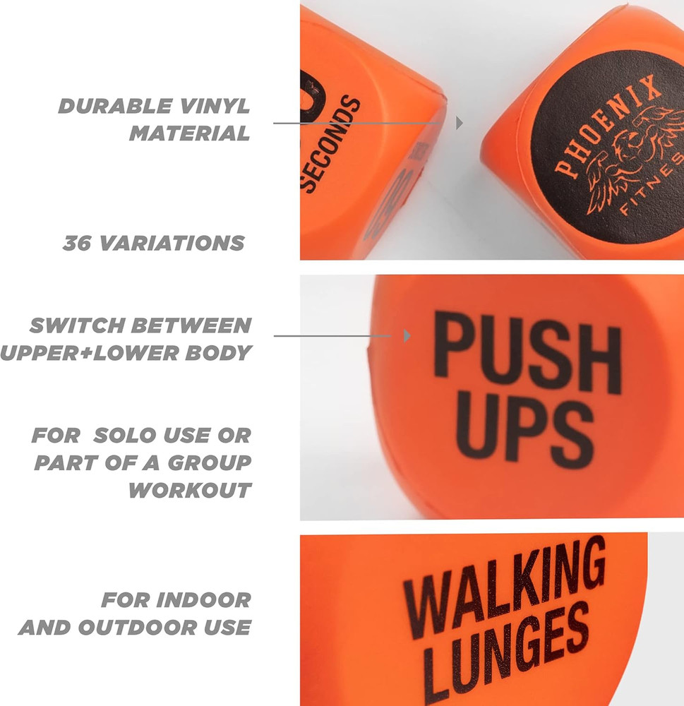 Exercise Dice - Workout Dice Game for Cardio, HIIT Training and Exercise Classes
