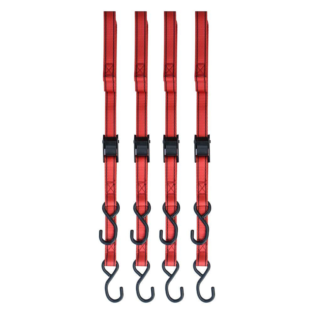 10 Ft. X 1 In. Cam Buckle Tie- Downs 4-Pack