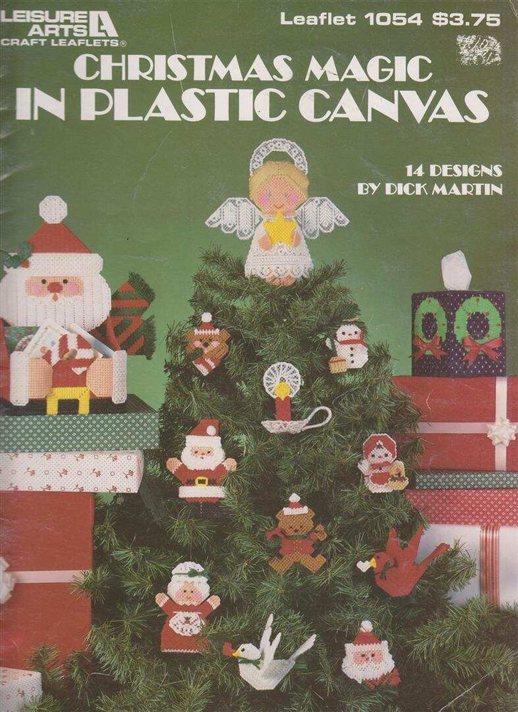 OOP!!! CHRISTMAS MAGIC IN PLASTIC CANVAS 14 DESIGNS ORNAMENTS/MORE!!!