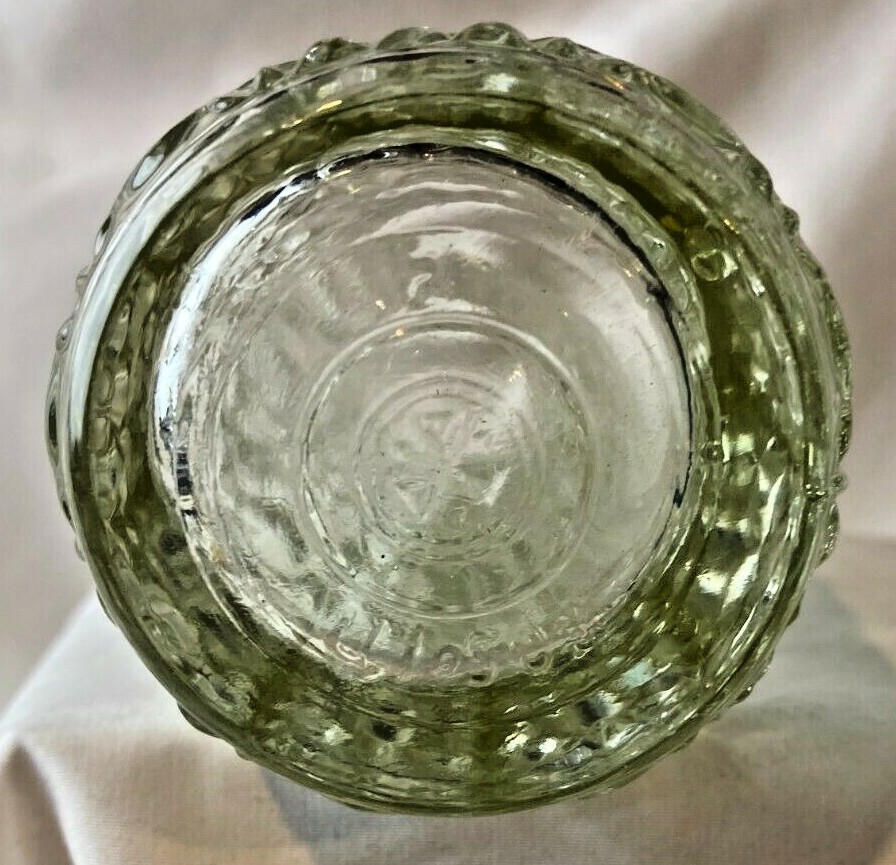 Pressed Glass Vase Dots Thumbprint Clear Vintage