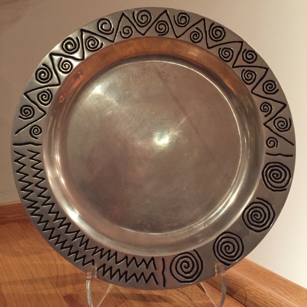 Wilton Armetale RWP Reggae 12-1/4" Medium Round Serving Tray Platter ~ EUC
