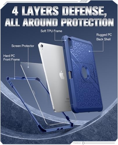 Case for iPad 11th/10th Gen (A16) Shockproof Dual Layer Case with Kickstand