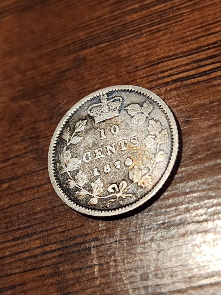 1874H Canada 10 Cents Silver Coin