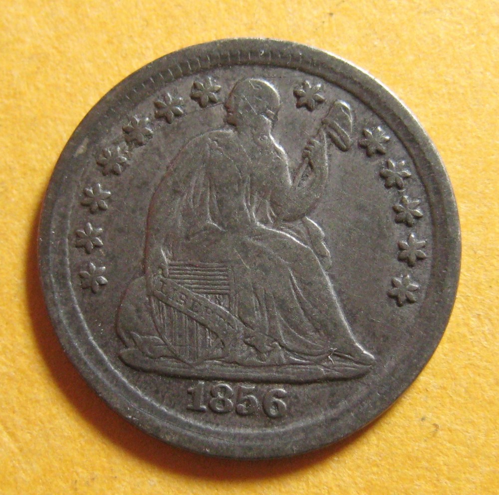 1856  Seated Liberty Half  Dime - * 90% Silver * -  (P4863)