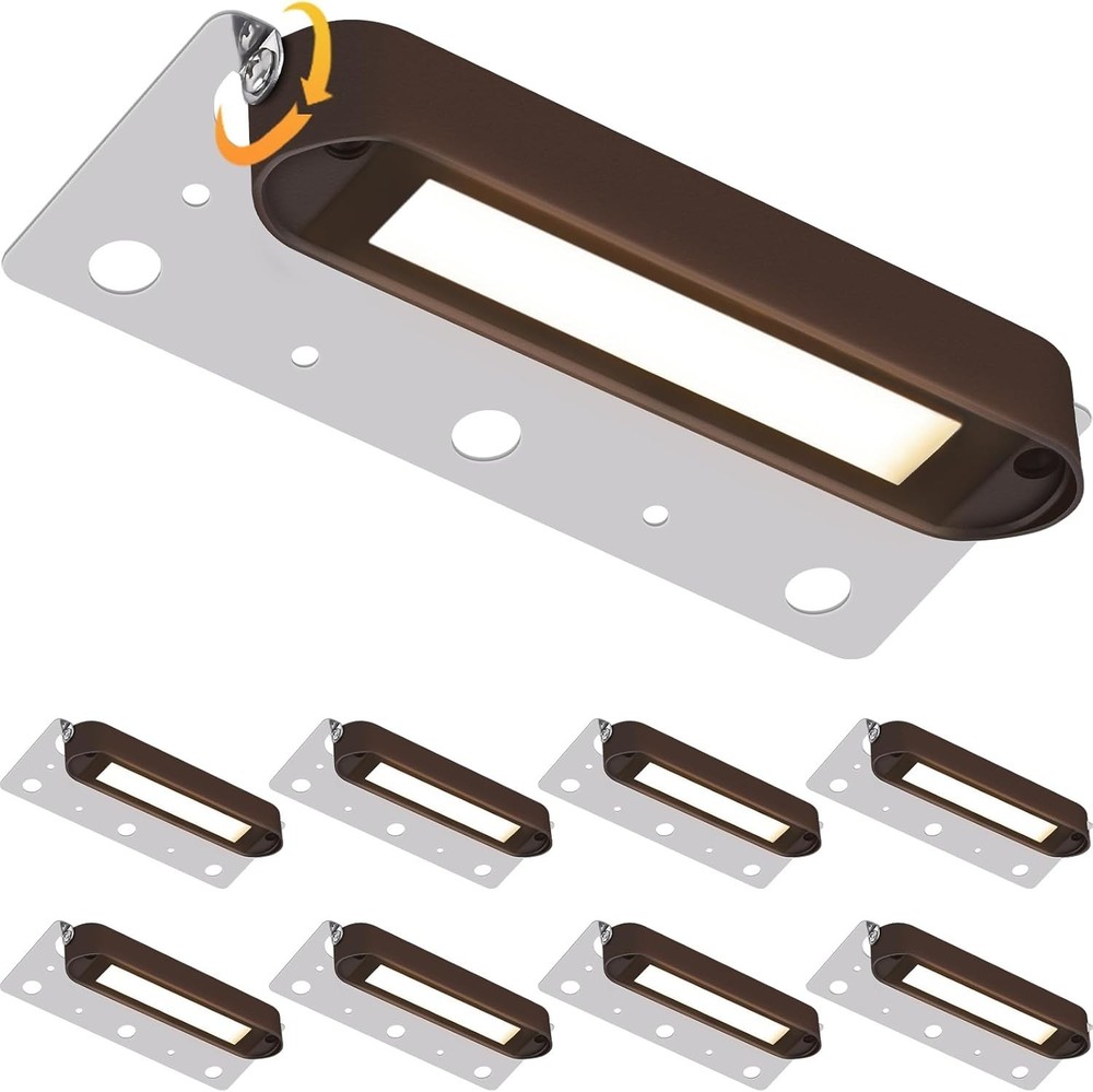 8-Pack 7 Inch Retaining wall lights, 4.5W LED Hardscape Lighting 12V-24V Low Vol