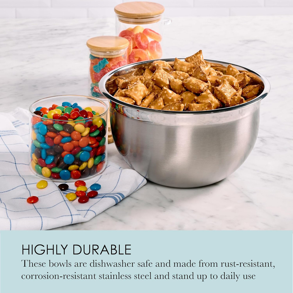 Stainless Steel Bowls, Versatile Nesting Mixing Bowls for Every Kitchen Task, Se