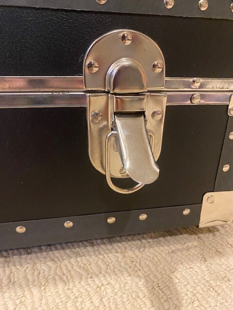 Black Vintage Trunk Storage Decorative with lock ability