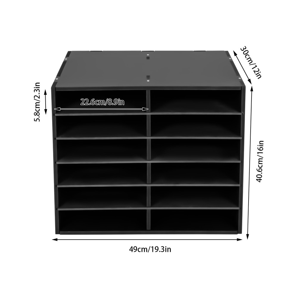 Large Capacity Literature Organizer with Adjustable Slots for Efficient Storage