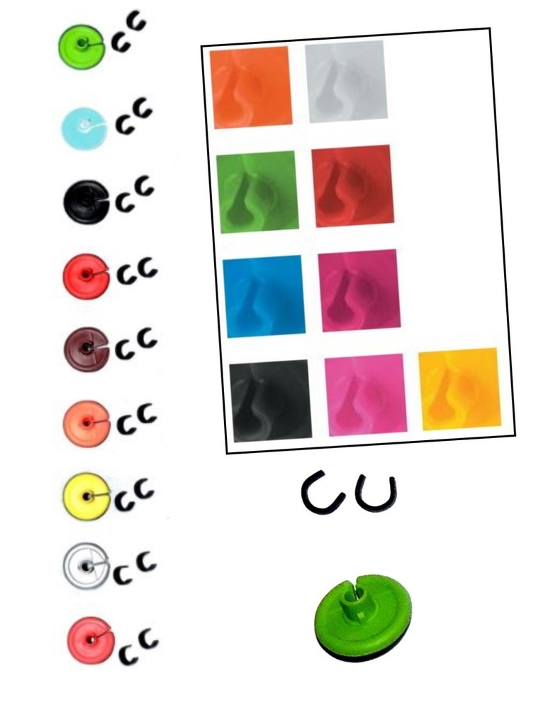 2 SILVER - Soft FLEX KISSER BUTTONS With Clips Archery Bow String Bowstring F/SH