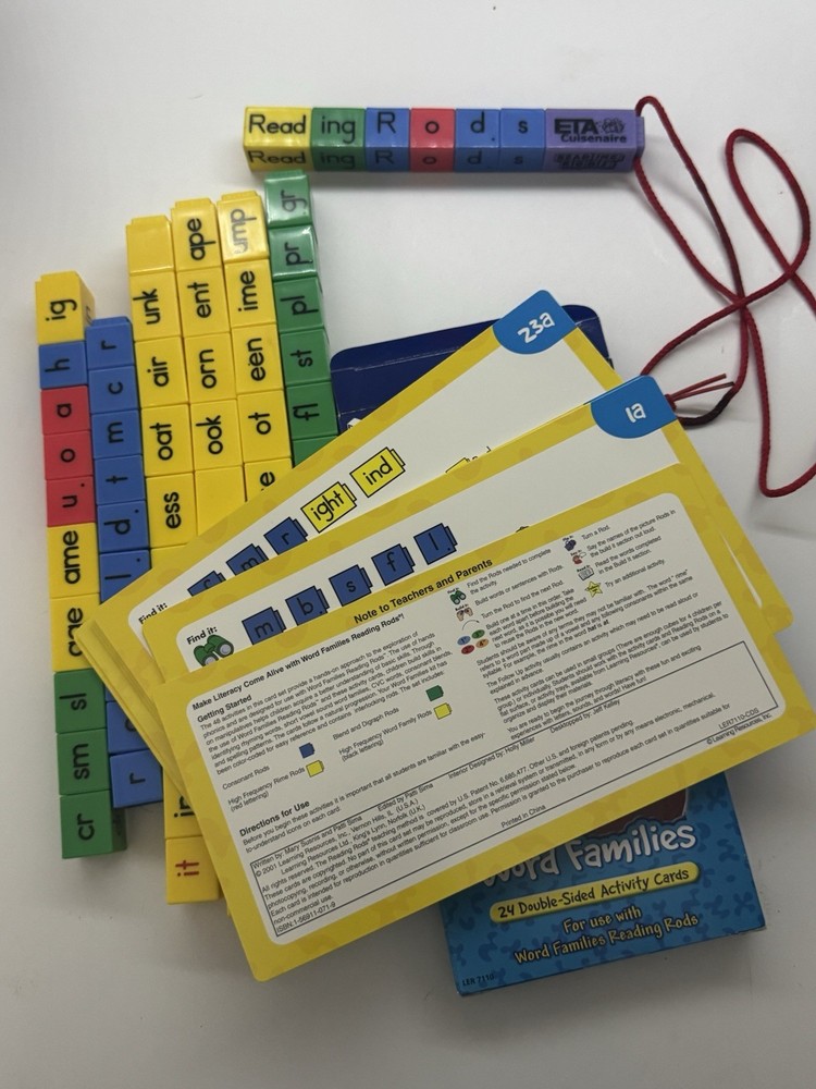 Learning Resources Reading Rods Phonics Activity Blocks 60CT - Cards - Rod Pen