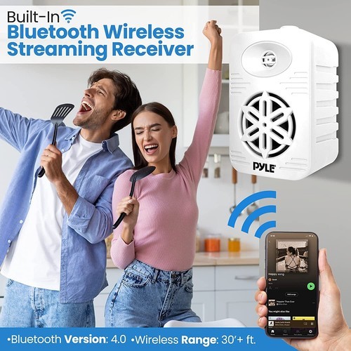 PyleHome PDWRBT56WT 5.25" 2-Way Wireless Bluetooth Speaker System (White)