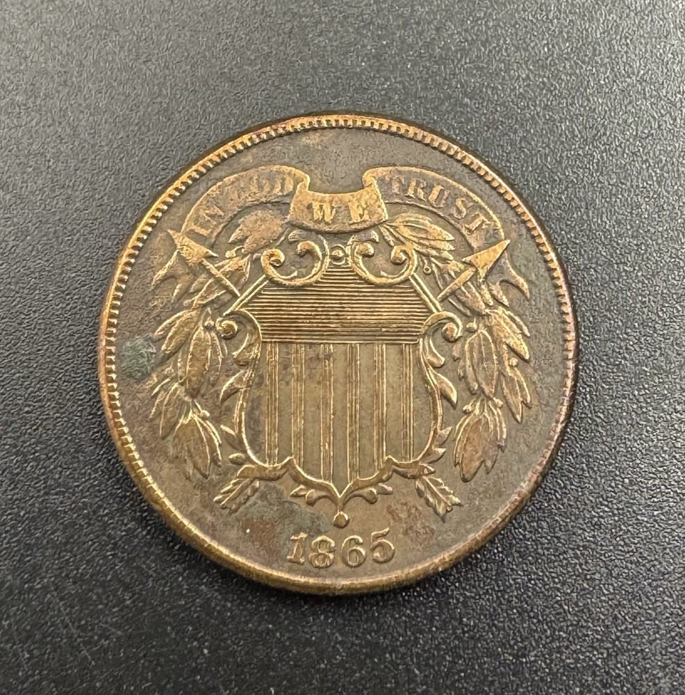 1865 2 Cent Piece Civil War Type Sharp Details With Full We GREAT EXAMPLE