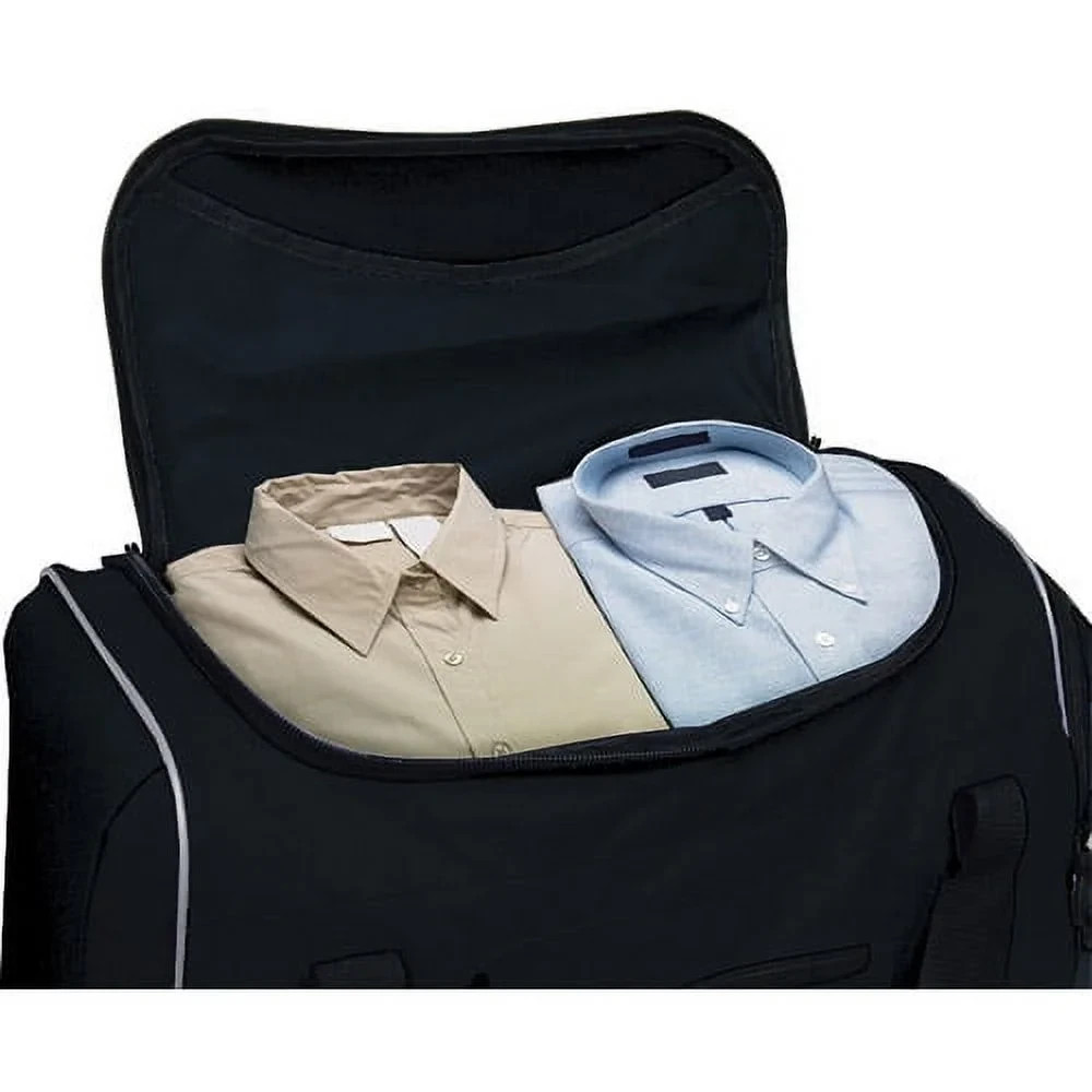 Large 36" Drop-Bottom Rolling Duffel with Telescopic Handle - Black