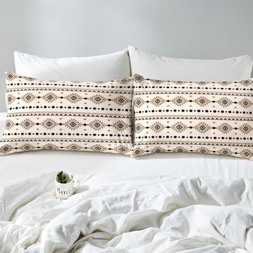 Bohemian Aztec Bed Sheets Set Size, Western Decor Flat Fitted King Multi 30