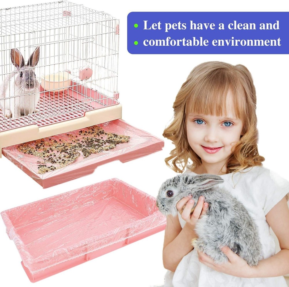 Universal 50 Pcs Pet Cage Liners - Clear Plastic for Easy Hygiene & Cleanliness